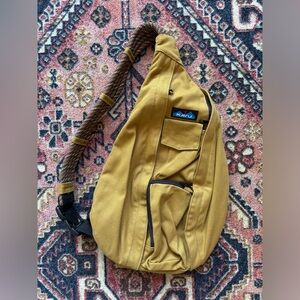 Kavu Mustard Khaki Rope Sling Bag